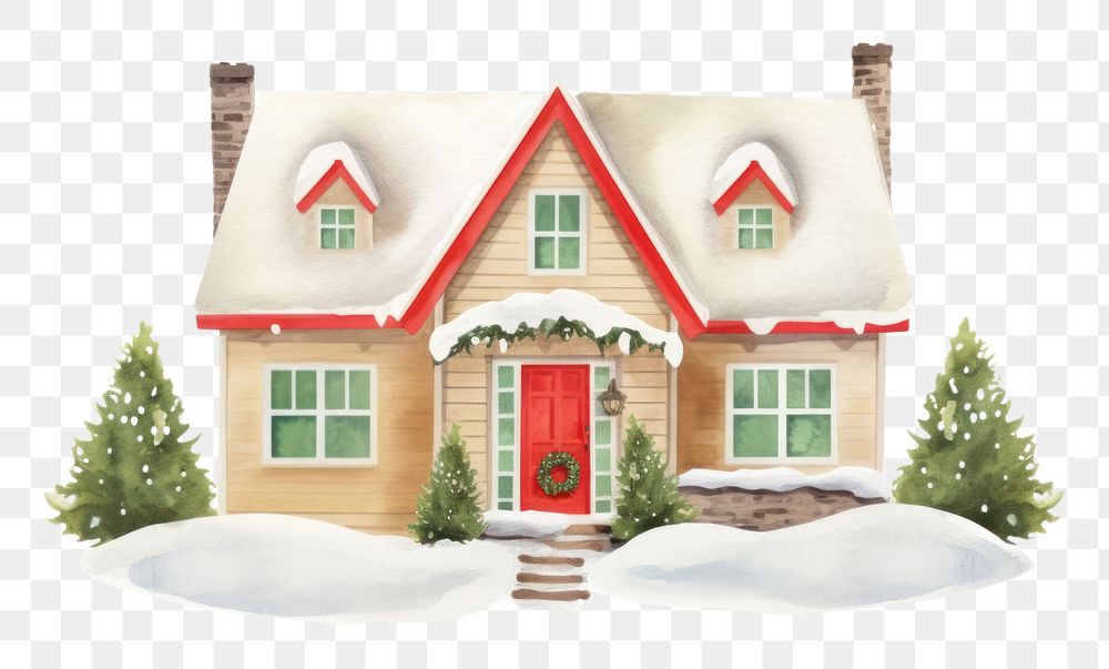 PNG Christmas house architecture building cottage. AI generated Image by rawpixel.