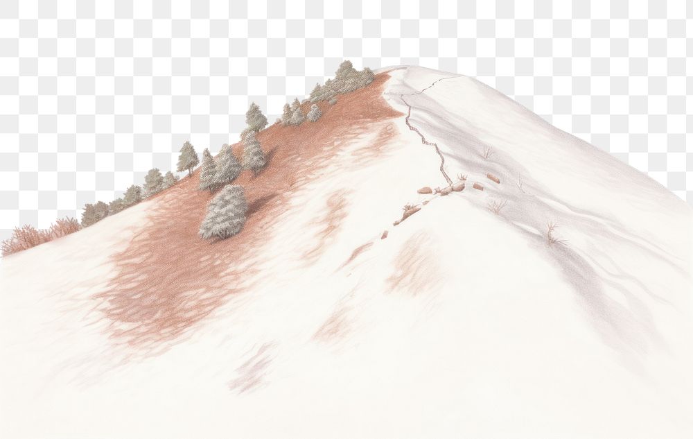 PNG  Snow hill drawing mountain outdoors. AI generated Image by rawpixel.