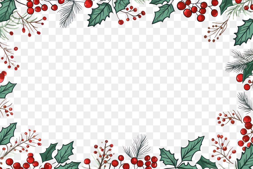 PNG Christmas winter pattern plant leaf