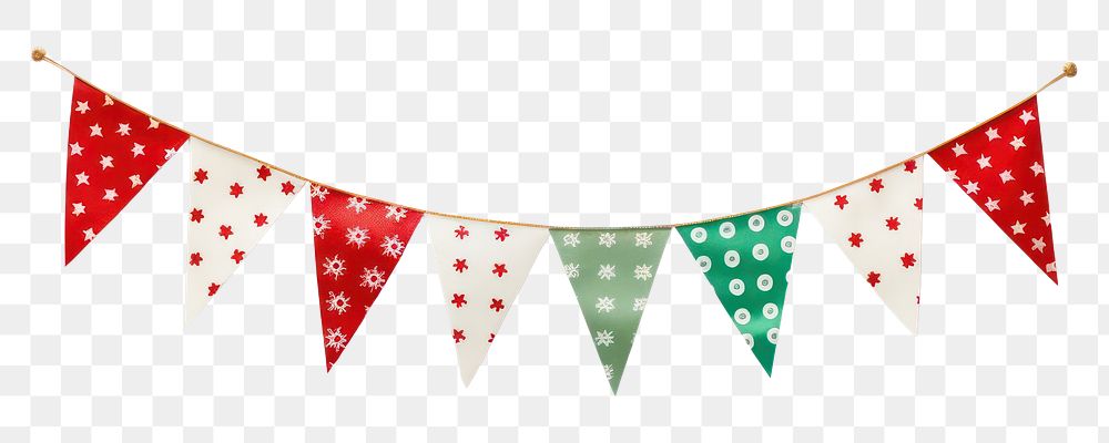 PNG  Christmas flags pattern white background clothesline. AI generated Image by rawpixel.
