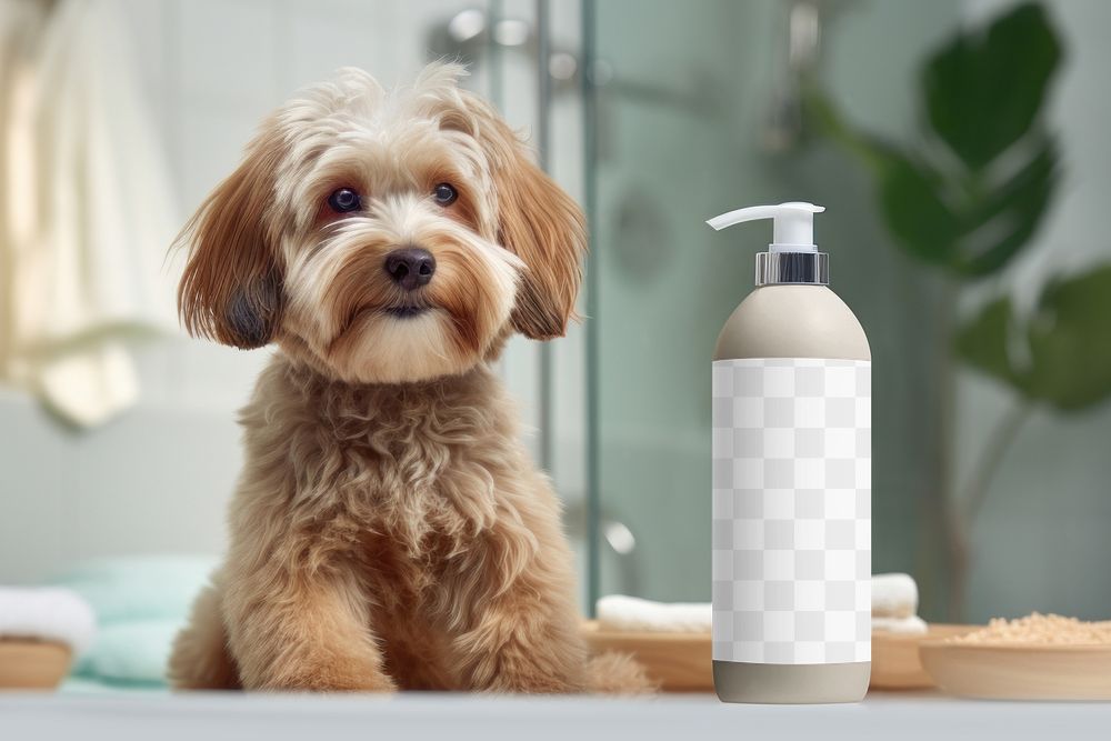 Pet soap bottle png mockup, product packaging, transparent design