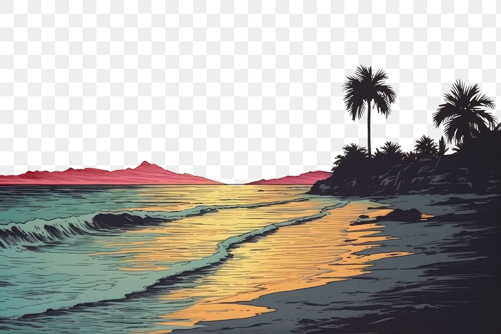 PNG Beach landscape outdoors horizon