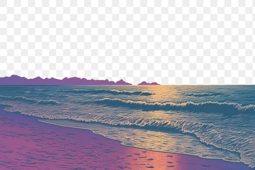 PNG Beach outdoors horizon sunset. AI generated Image by rawpixel.