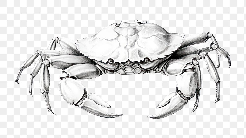 PNG  Crab seafood animal sketch. AI generated Image by rawpixel.