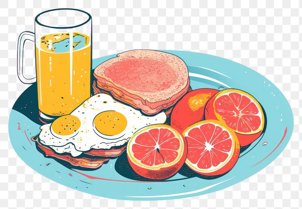 PNG Breakfast grapefruit brunch juice. AI generated Image by rawpixel.