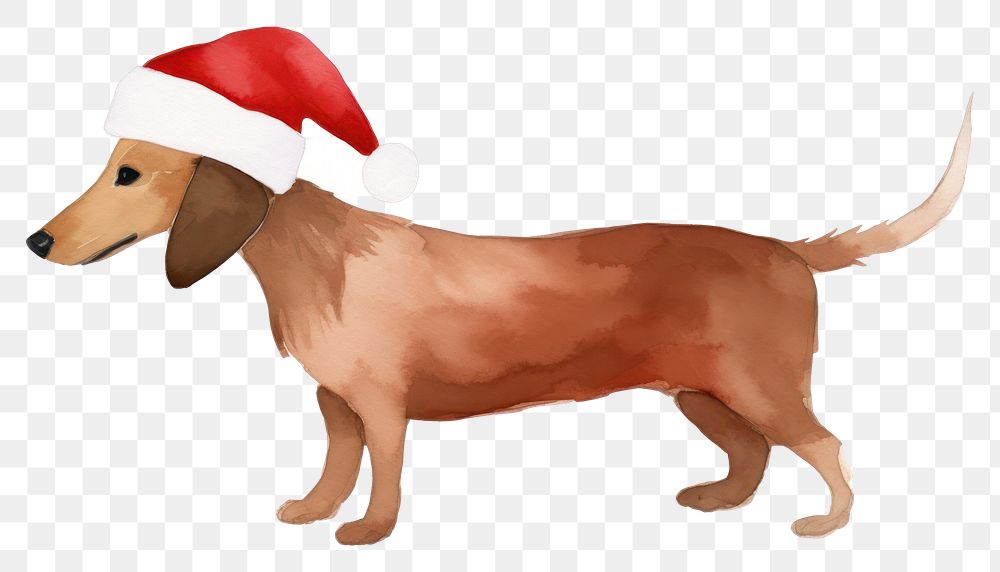 PNG  Dog wearing a christmas hat mammal animal hound. AI generated Image by rawpixel.