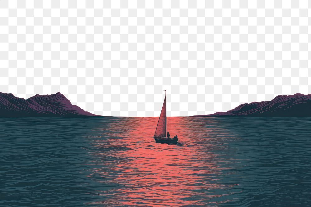 PNG Lake sailboat outdoors horizon. AI generated Image by rawpixel.