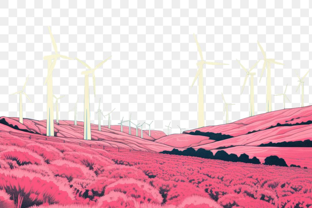 PNG Wind farm windmill outdoors turbine. AI generated Image by rawpixel.