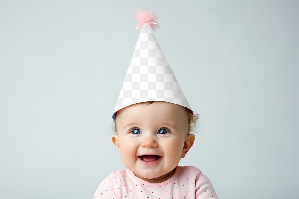 Baby birthday hat png mockup, transparent design