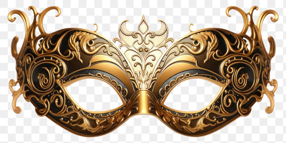 PNG Gold carnival mask white background celebration accessories