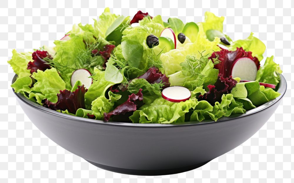 PNG  Mixed green Salad vegetable lettuce salad. AI generated Image by rawpixel.