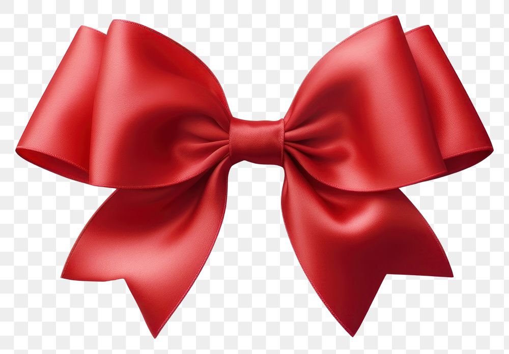 PNG  Single red ribbon gift bow white background. AI generated Image by rawpixel.