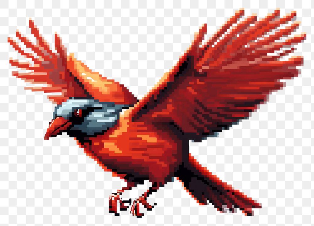 PNG Bird animal pixelated wildlife. AI generated Image by rawpixel.
