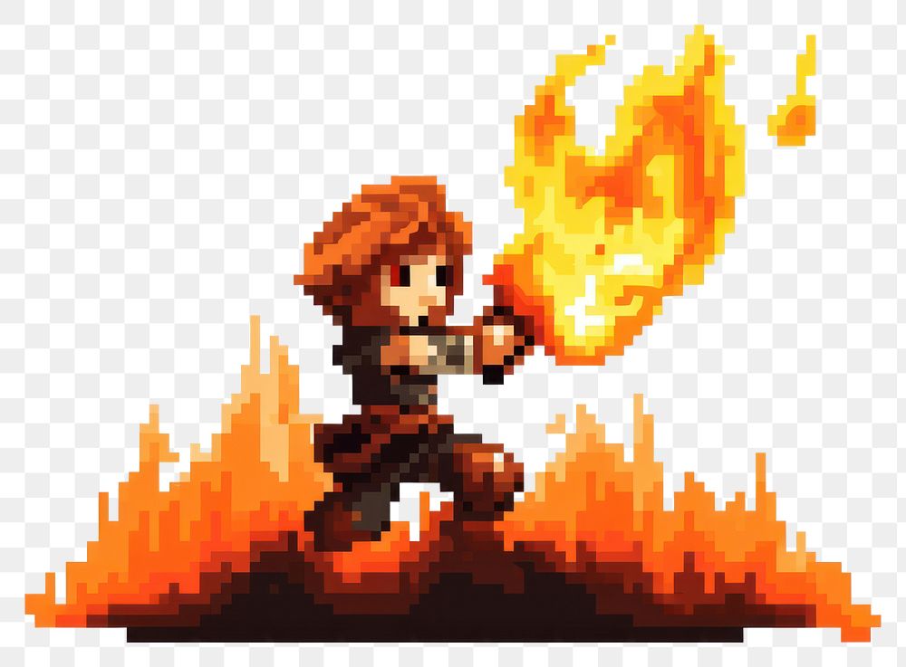 PNG Fire boarder creativity technology pixelated. AI generated Image by rawpixel.