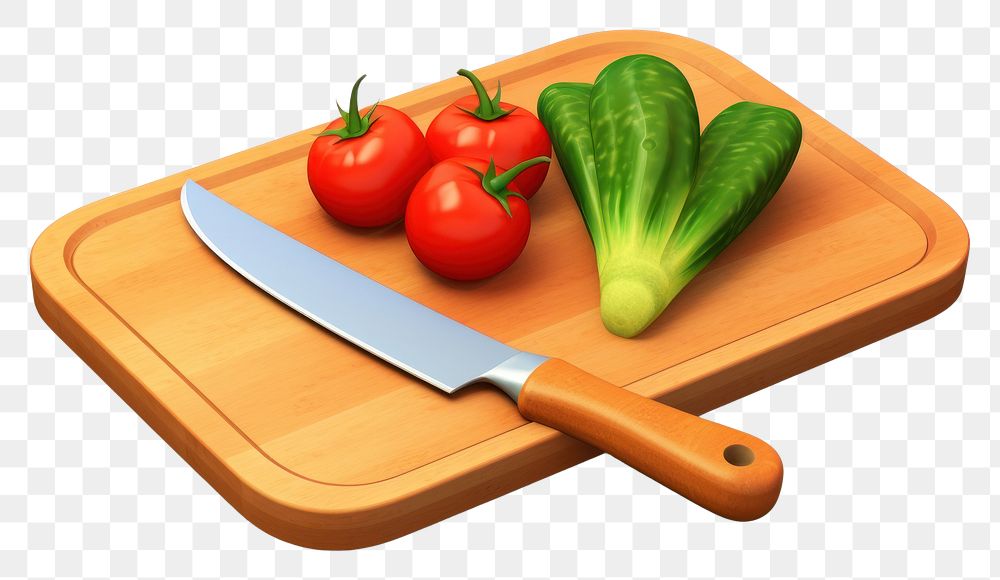 PNG  Chopping board knife vegetable food. AI generated Image by rawpixel.