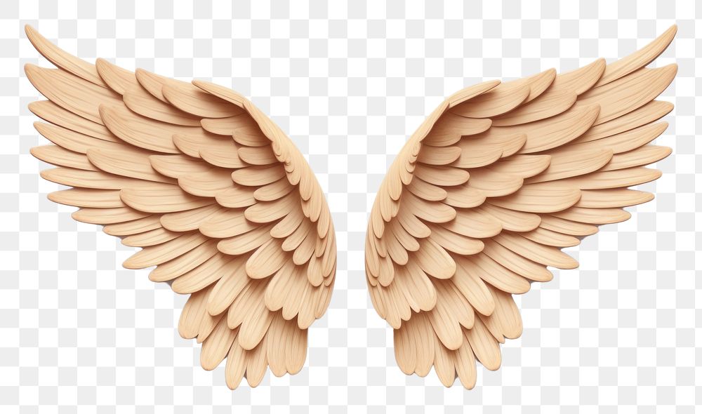 Cute angel wings wood white background accessories. 