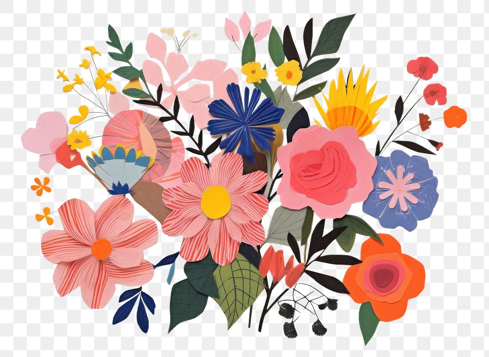PNG Flower art painting pattern. AI generated Image by rawpixel.