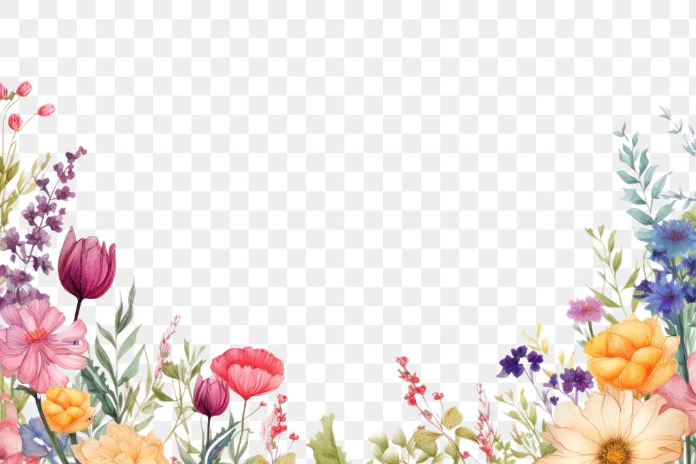 PNG Flower border backgrounds pattern plant