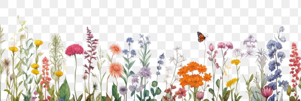 PNG Flower border backgrounds butterfly outdoors