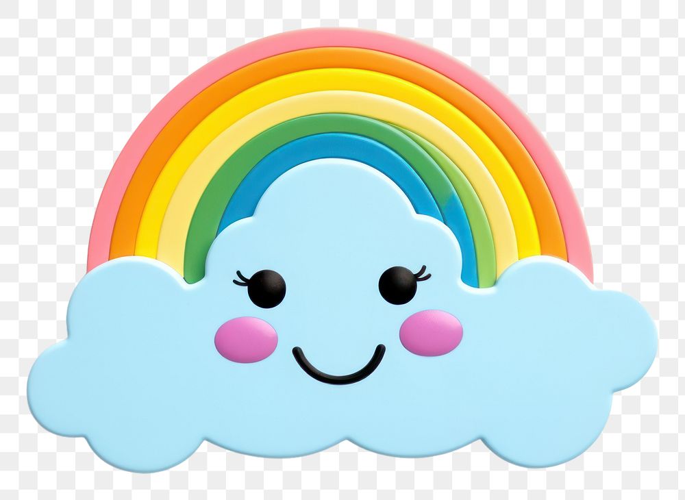 PNG Sticker rainbow cloud cute. AI generated Image by rawpixel.