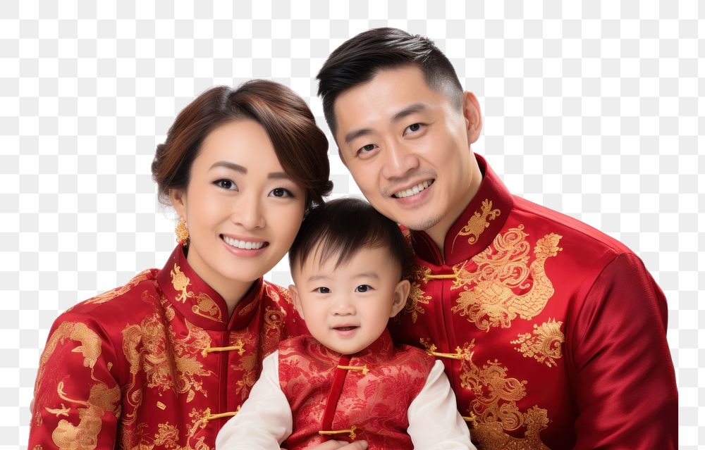 PNG Chinese new year family adult baby. AI generated Image by rawpixel.