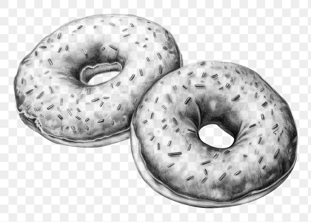 PNG Donuts drawing sketch bagel. AI generated Image by rawpixel.