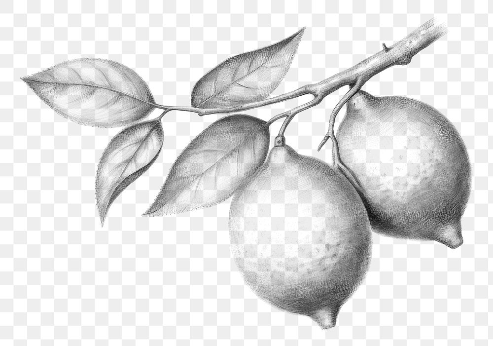 PNG Lemons drawing sketch fruit. AI generated Image by rawpixel.