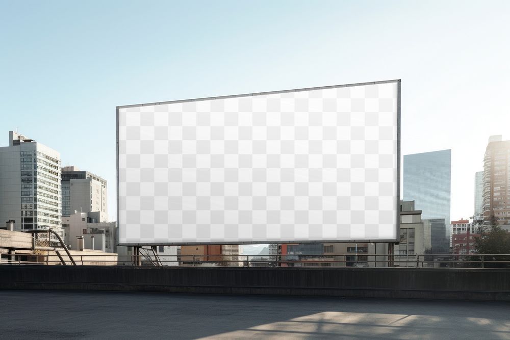 Building billboard sign png transparent mockup