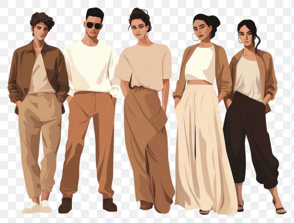 PNG Fashion people adult fashion illustration. AI generated Image by rawpixel.