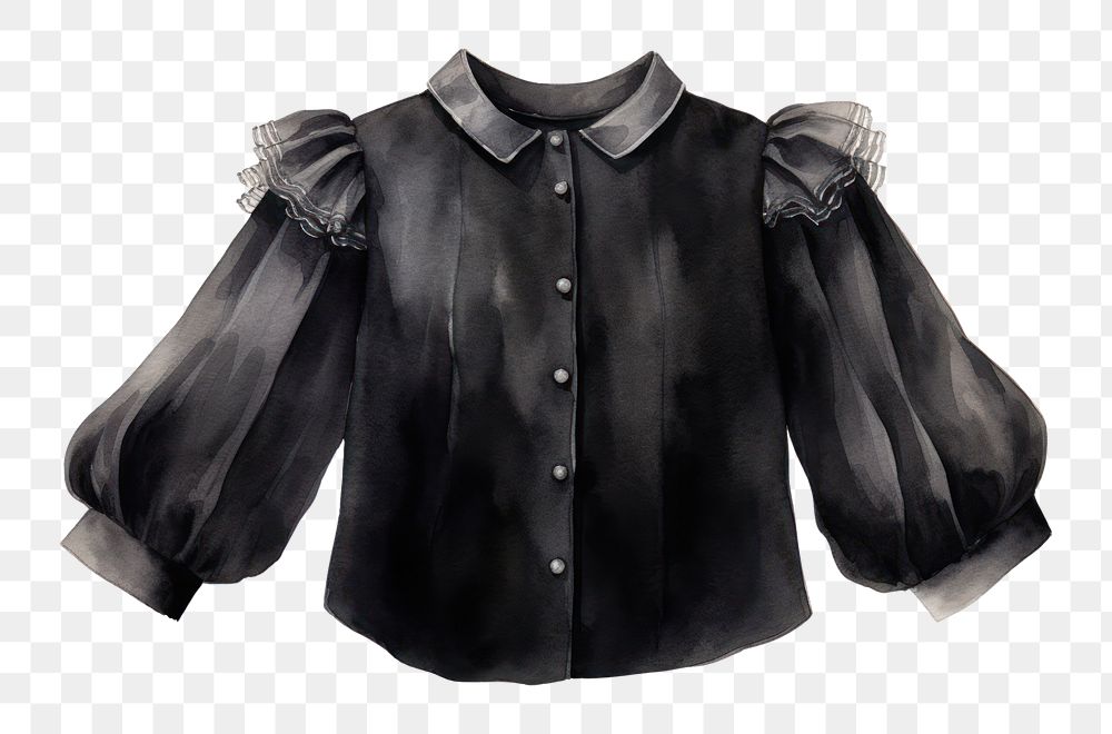 PNG  Sleeve shirt blouse black. AI generated Image by rawpixel.