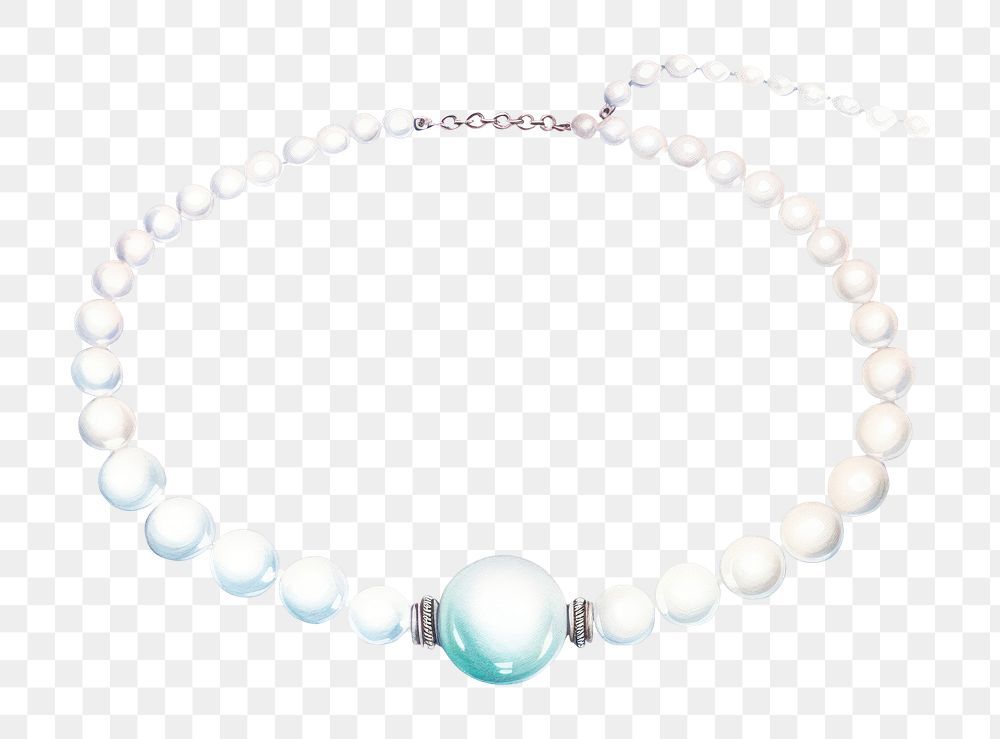 PNG  Pearl necklace jewelry white bead. AI generated Image by rawpixel.
