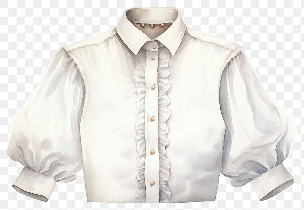 PNG  Shirt sleeve blouse white. AI generated Image by rawpixel.