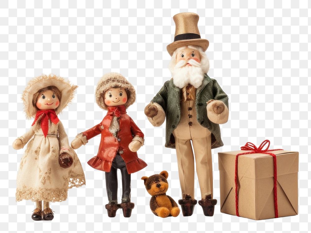 PNG  Puppet christmas gift boxs adult doll toy. AI generated Image by rawpixel.