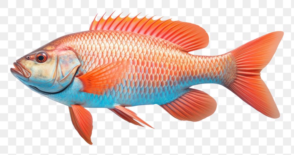 PNG Fish animal white background pomacanthidae. AI generated Image by rawpixel.