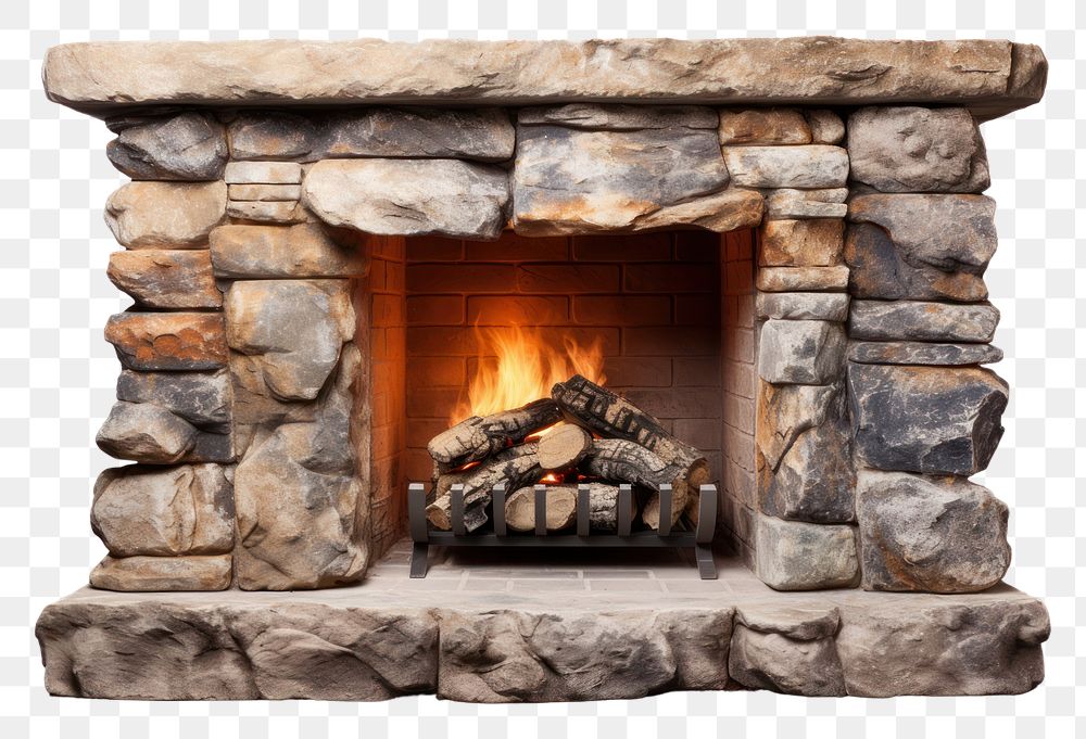 PNG Fireplace fireplace hearth white background. AI generated Image by rawpixel.