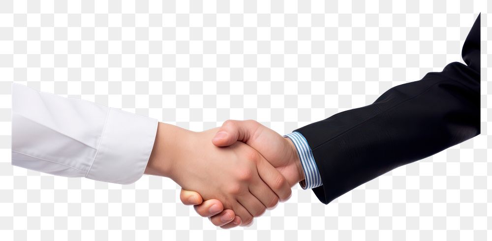 PNG  Business handshake white background agreement greeting. AI generated Image by rawpixel.