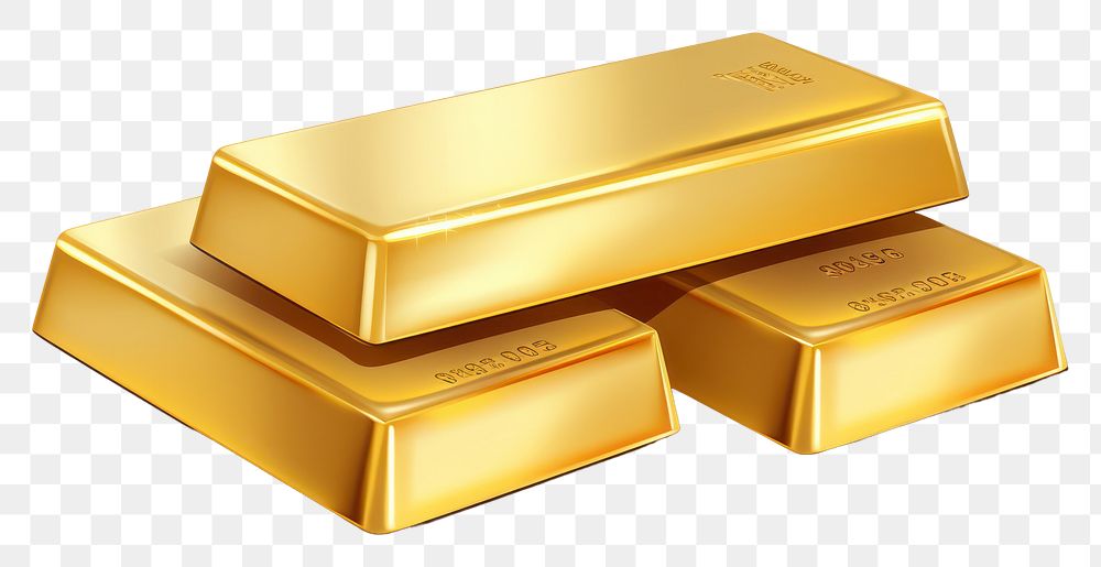 PNG  3 gold bars white background investment currency. AI generated Image by rawpixel.