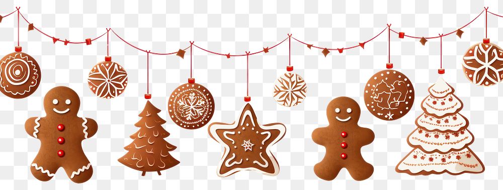 PNG Christmas border gingerbread cookie christmas. .