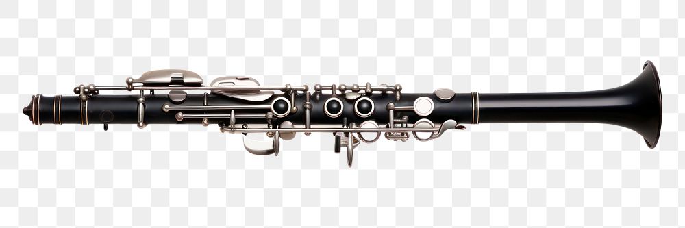 PNG Black french clarinet oboe white background saxophone. AI generated Image by rawpixel.