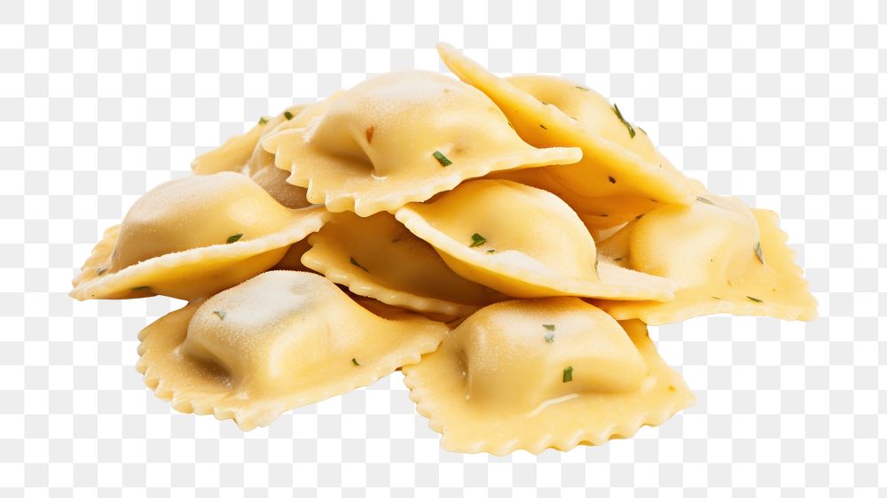 Ravioli pasta food white background fettuccine. AI generated Image by rawpixel.