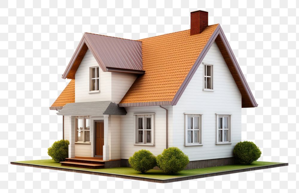 PNG 3d house model architecture building cottage. .