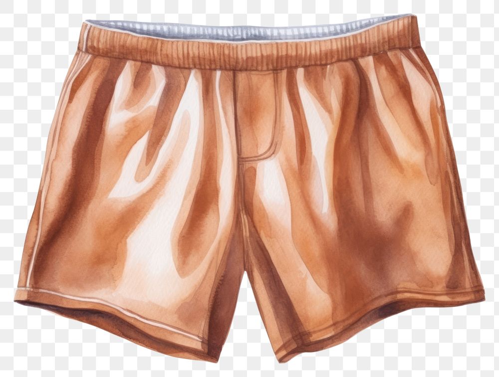 PNG boxer shorts, watercolor fashion element, transparent background
