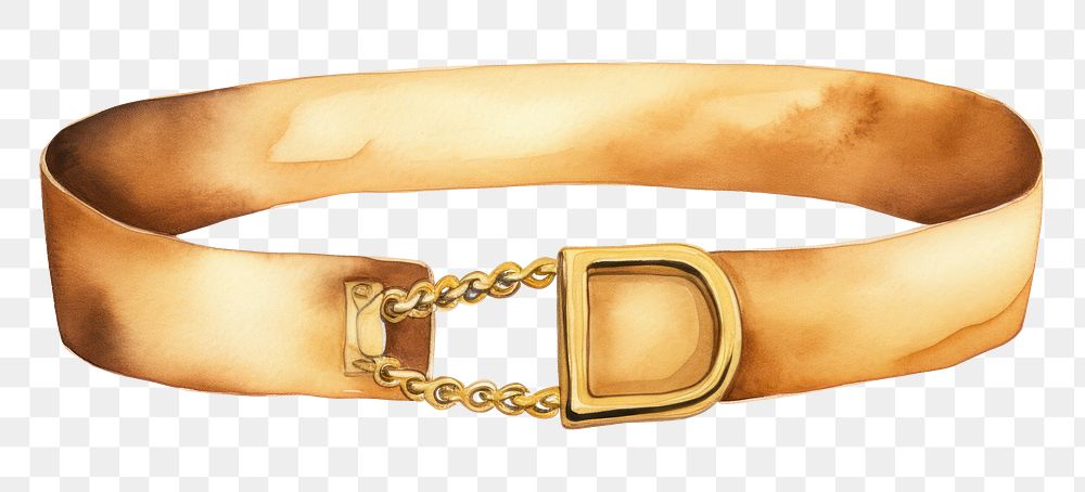 PNG golden belt, fashion accessory, transparent background
