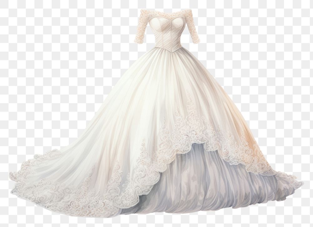 PNG  Vintage Wedding Dress wedding dress fashion. AI generated Image by rawpixel.