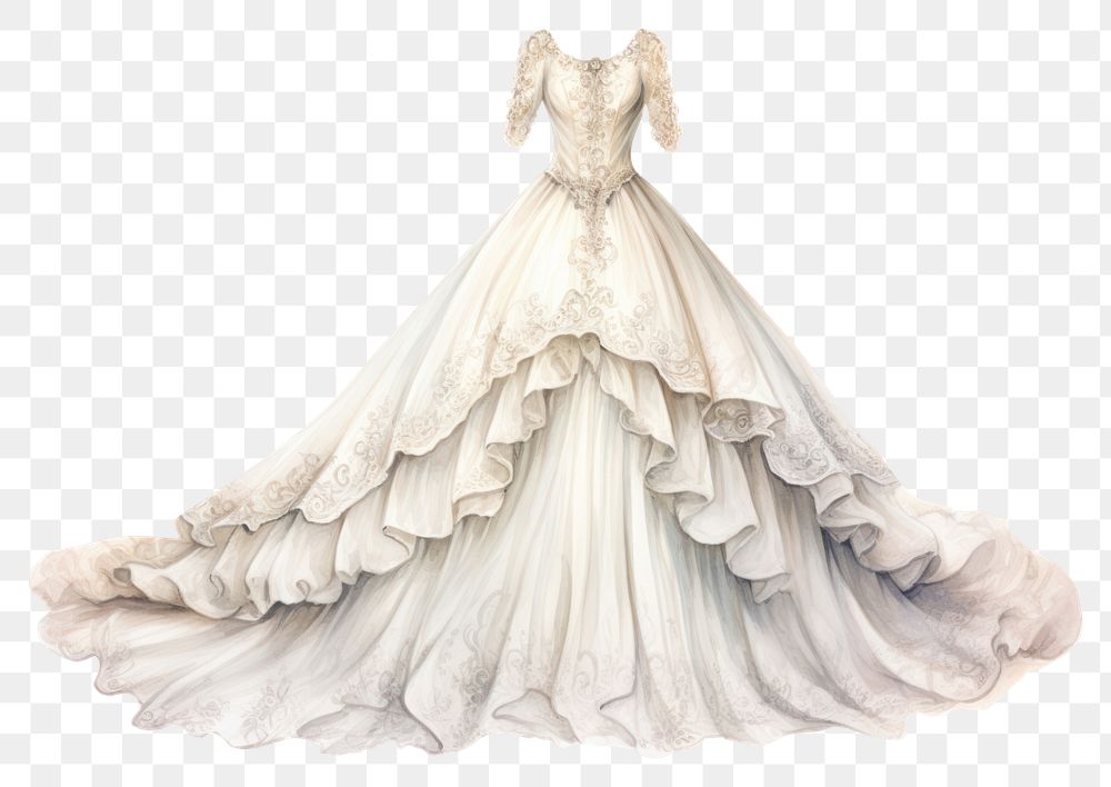 PNG  Vintage Wedding Dress wedding dress fashion. AI generated Image by rawpixel.
