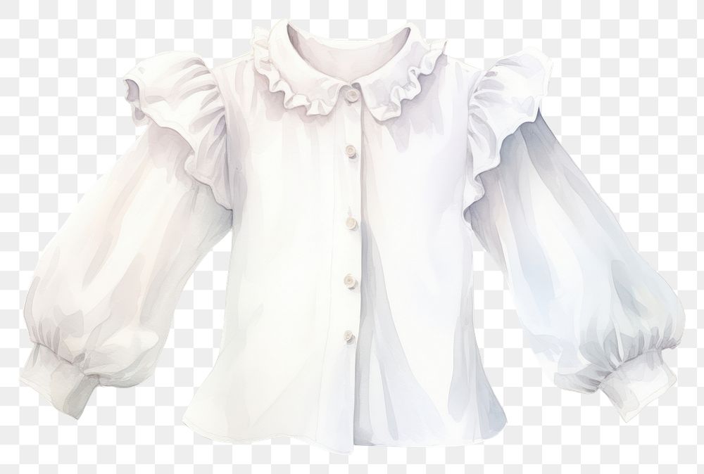 PNG  White shirt blouse sleeve white. AI generated Image by rawpixel.