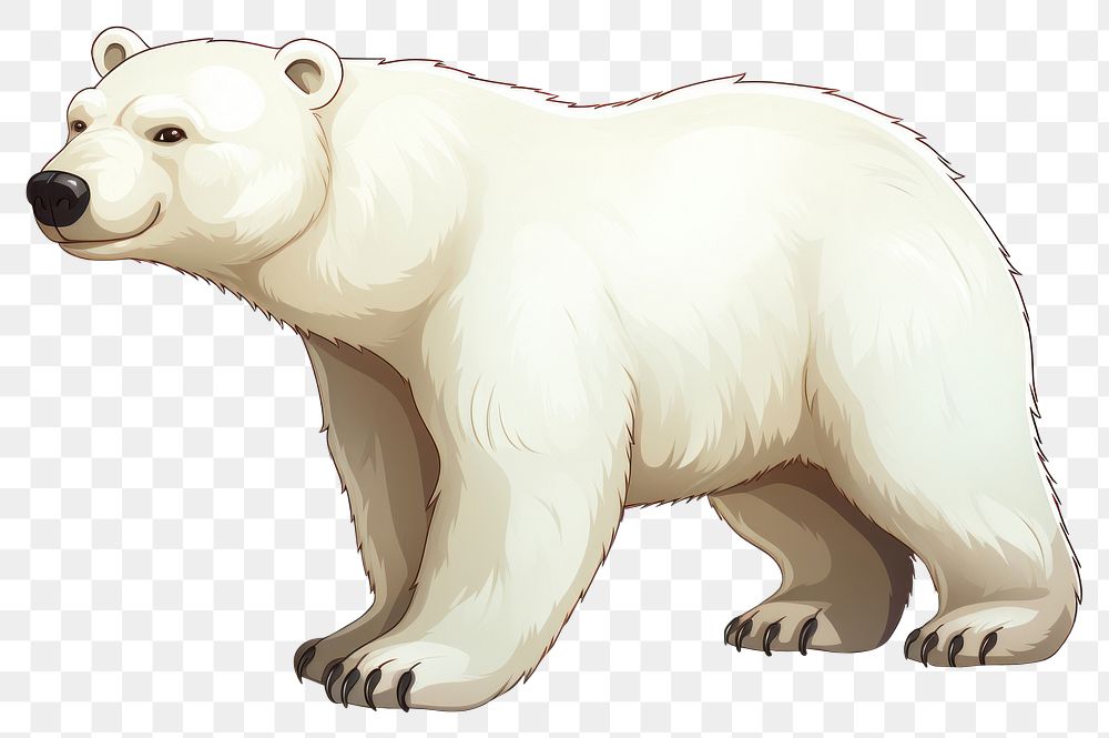 PNG White bear cartoon animal mammal. AI generated Image by rawpixel.