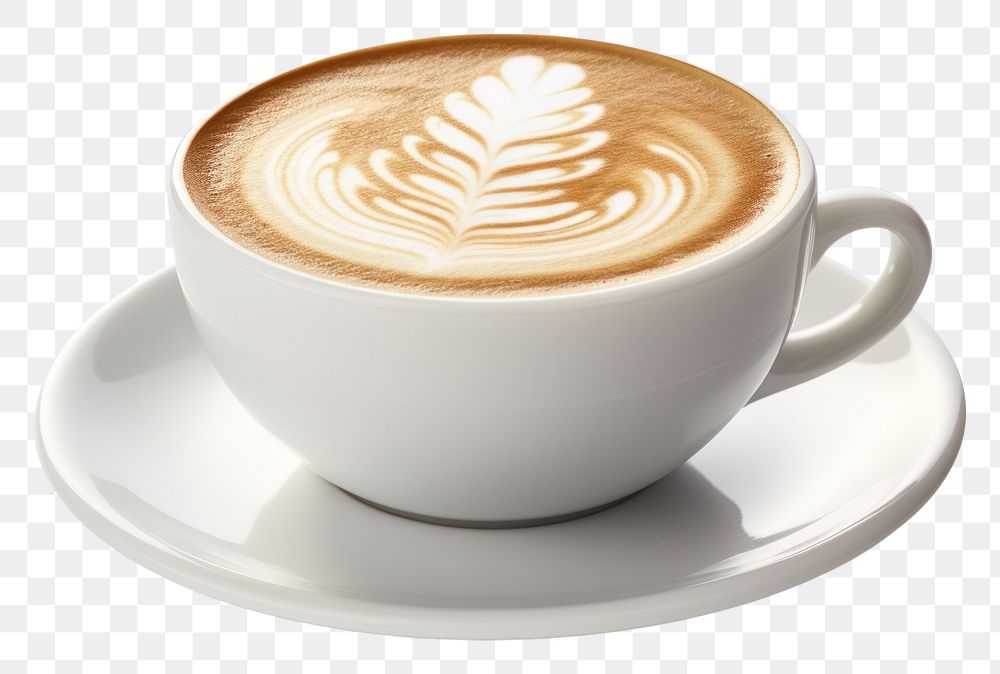 PNG  Latte art coffee drink cup. 