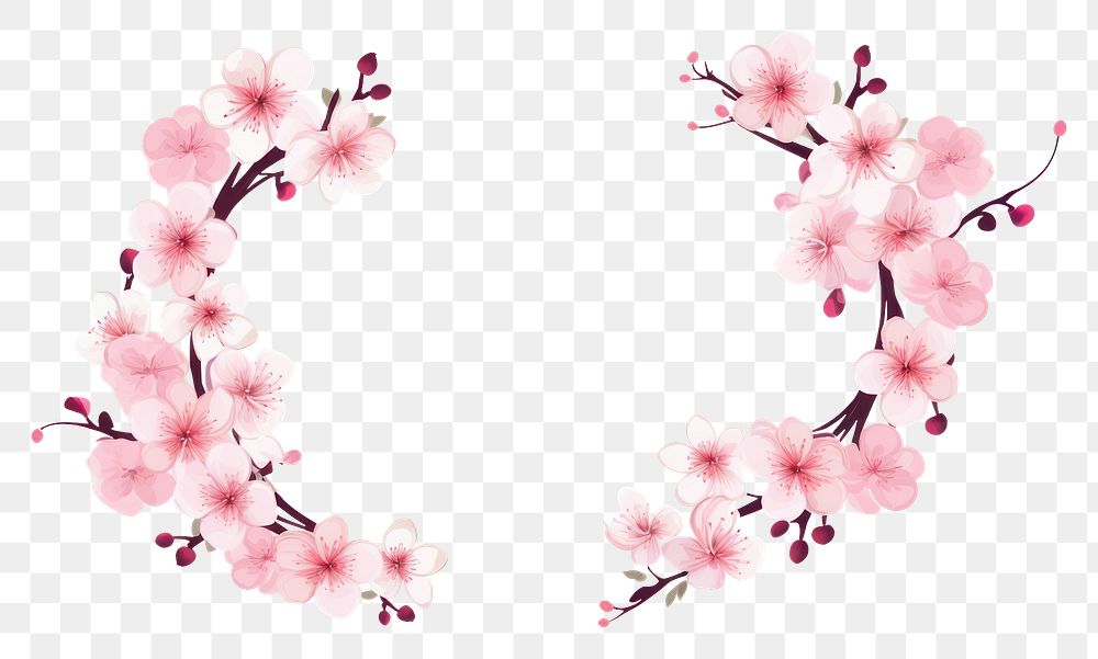 PNG Cherry blossom frame flower plant petal. AI generated Image by rawpixel.