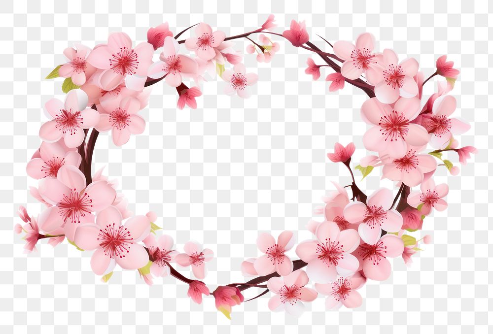 PNG Cherry blossom frame flower plant inflorescence. AI generated Image by rawpixel.